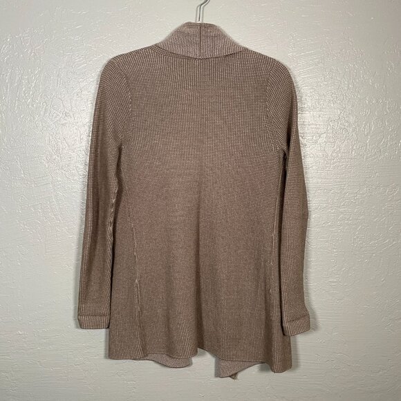 Margaret OLeary Women S Beige Knit Cardigan Sweater Open Drape Front Long Sleeve - Picture 6 of 9